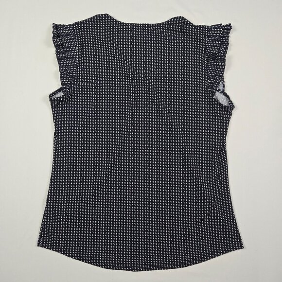 Adrianna Papell Polka Dot V‑Neck Top Women’s S Romantic Feminine Preppy Office - Picture 6 of 10